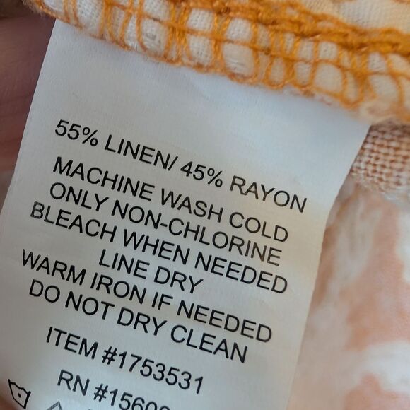 Briggs Ladies' Linen Blend Short Spring Floral Orange Size XL - Picture 8 of 8